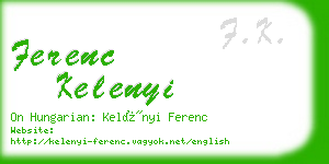 ferenc kelenyi business card